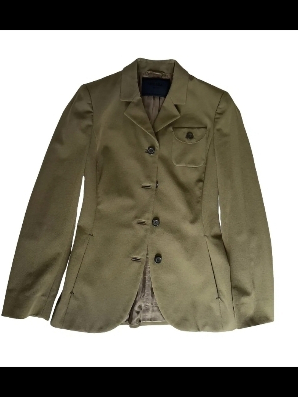 Prada Vintage Olive Green Single-Breasted Tailored Blazer